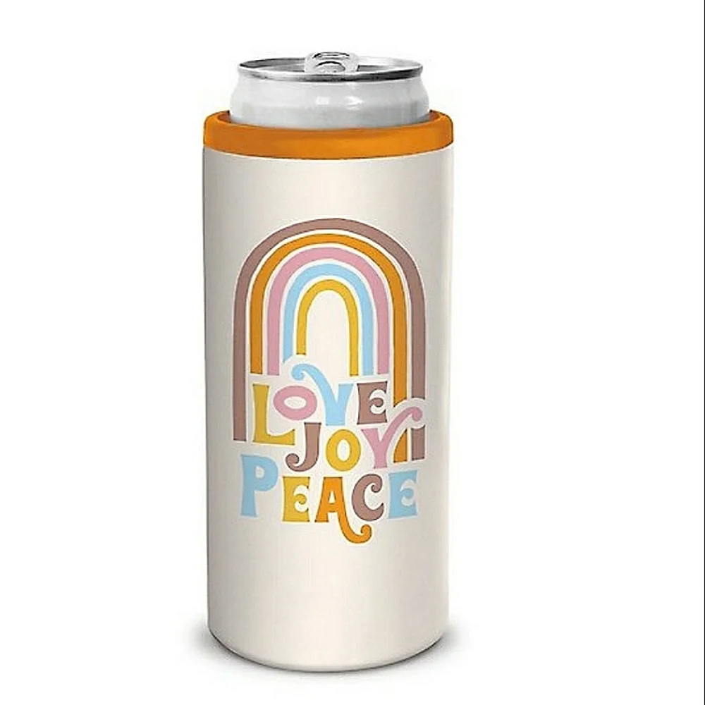 💥💥BUY 5 GET 3  FREE  FLove Joy Peace Rainbow Stainless Steel Slim-Can C
